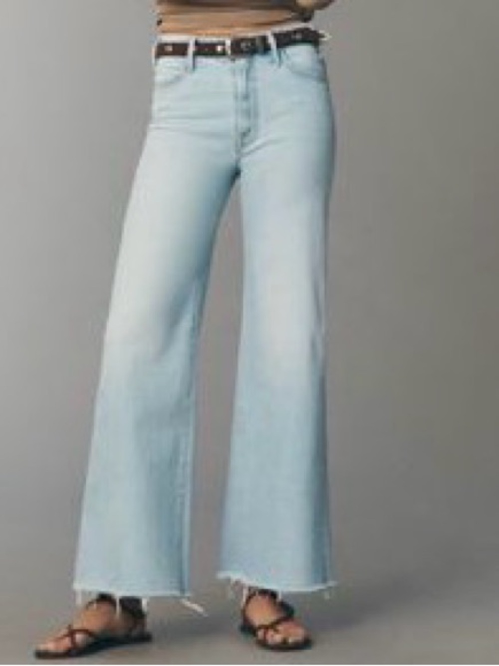 MOTHER HUSTLER ROLLER SKIMP Light Blue High-Rise Wide Leg Women’s Jeans